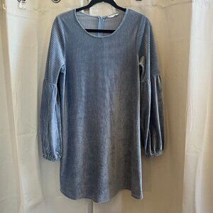 Altard State Dress Medium Blue Corduroy Lantern Sleeve Fairy Cottagecore‎ 16809